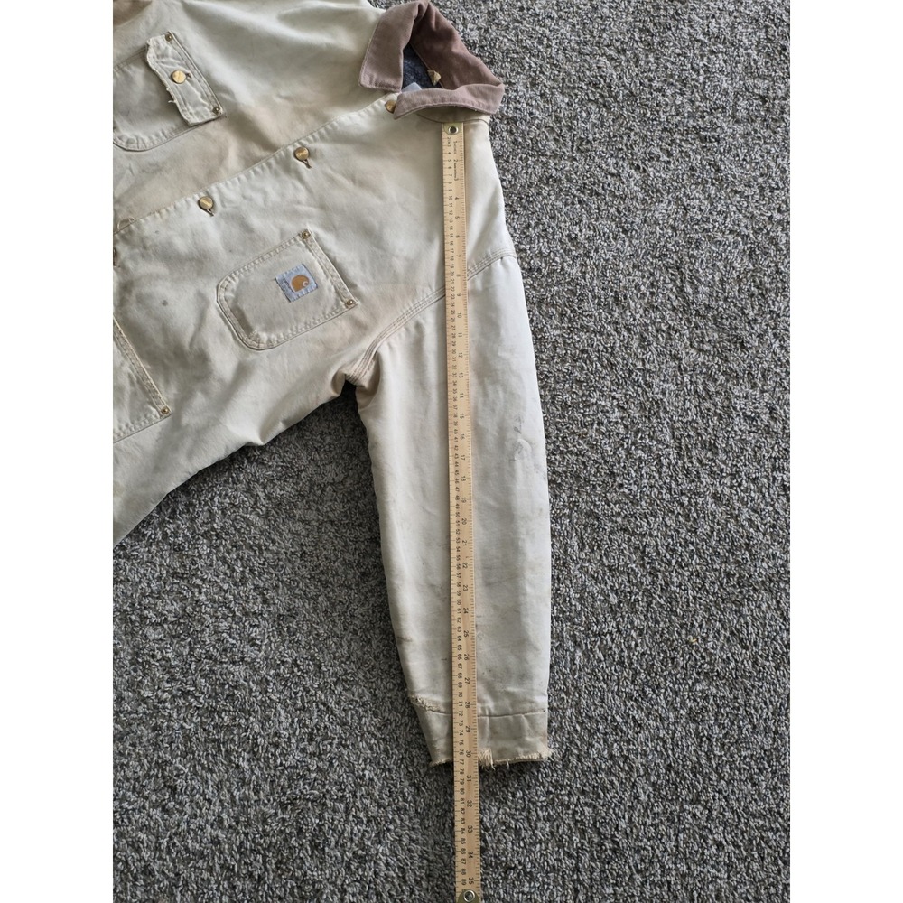 Vintage Carhartt Faded Brown Chore Jacket Size L Blanket Lined - Picture 7 of 13